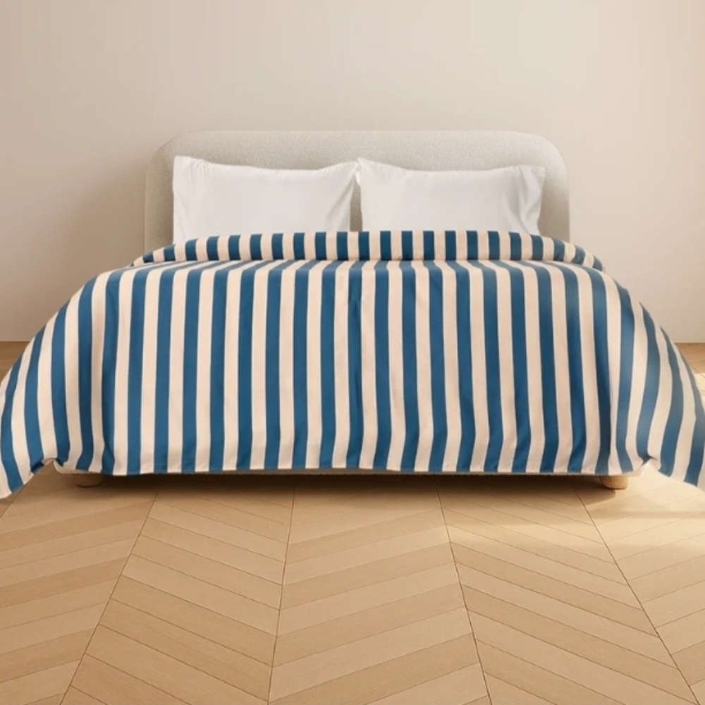 Buffy Breeze Eucalyptus Duvet Cover In St Tropaz Stripe Blue Stripes Queen